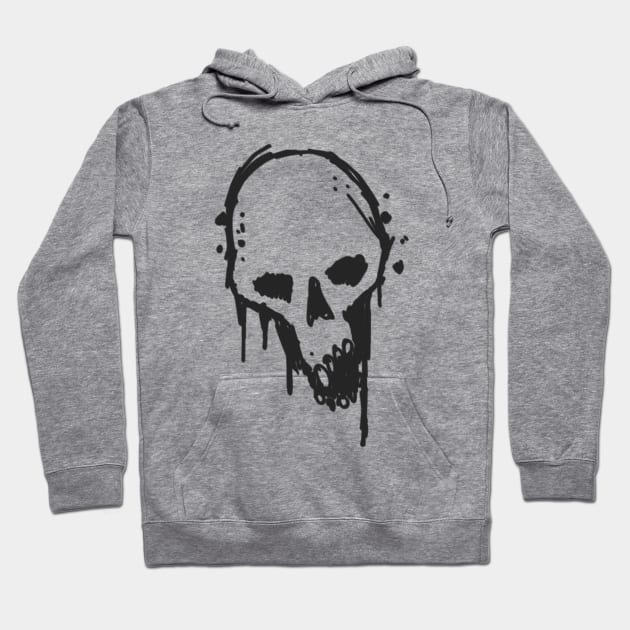 Melting New School Skull Original Art Hoodie by ckandrus